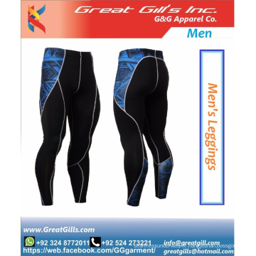 Pantalon de compression imprimé avec logo personnalisé pour hommes Gym Wear Leggings